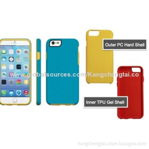 Detachable 2 Pieces Cases for iPhone 6 with Metallic Spray Coating, Allows Full Control on Cellphone
